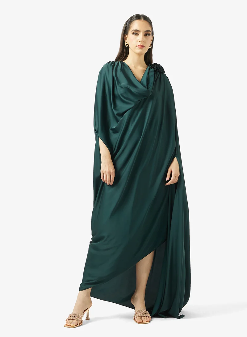 Vneck With Flower Design Dress